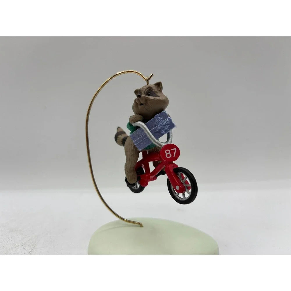 Hallmark Keepsake Dated 1987 Vintage Raccoon Biker Handcrafted Ornament